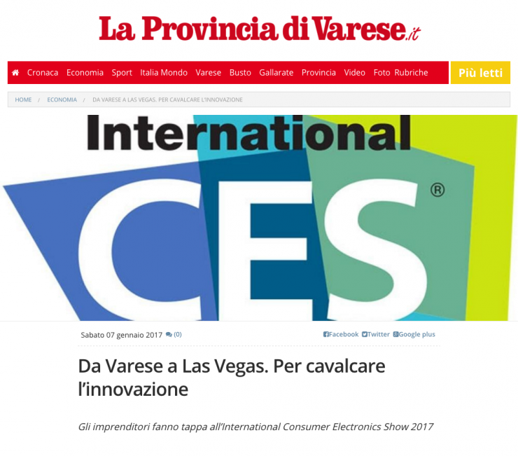 LA PROVINCIA DI VARESE: a Las Vegas per cavalcare l’innovazione. E il nostro Board non poteva mancare.