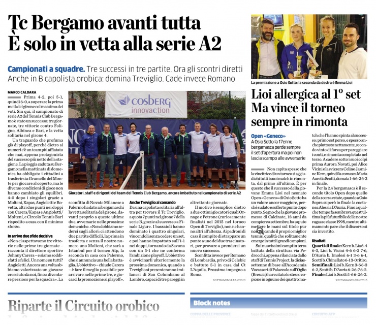 Cosberg sostiene i Campioni!