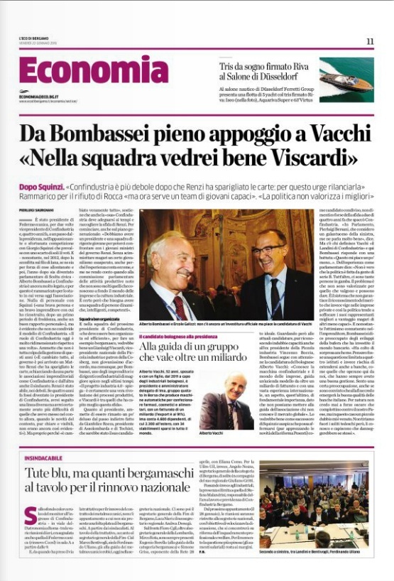 Bombassei: «Nella squadra vedrei bene Viscardi»