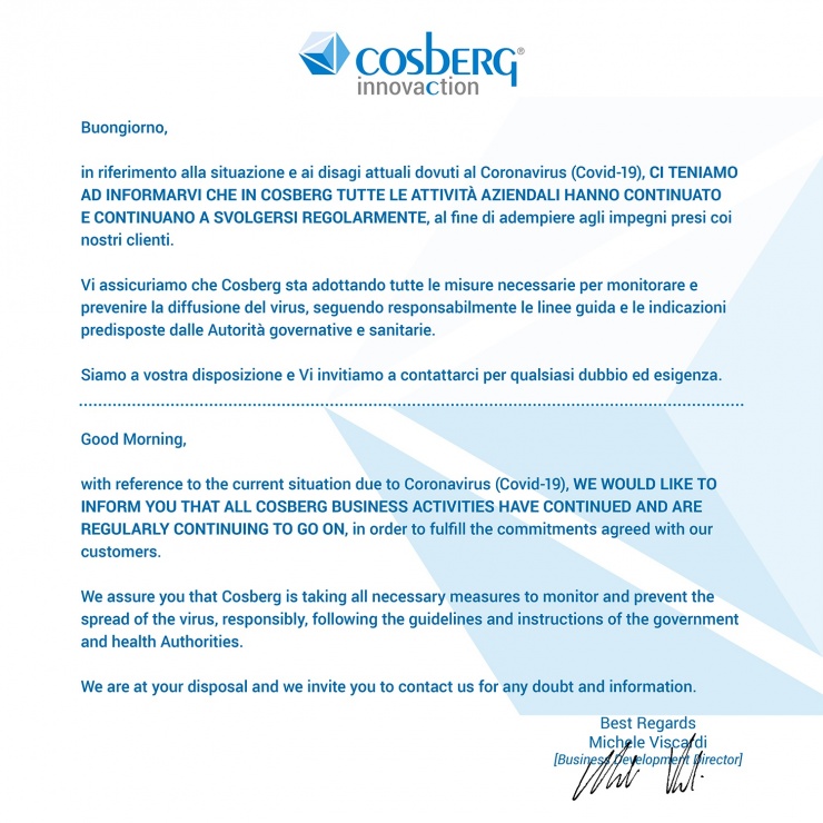 Cosberg is Running
