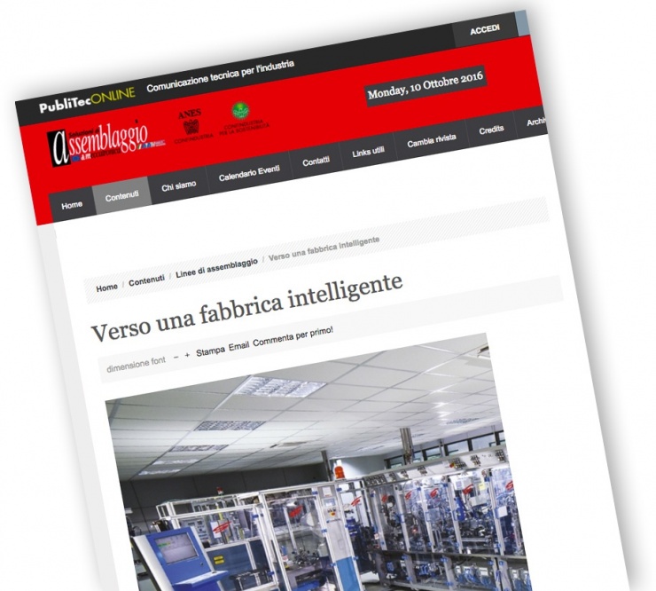 Verso una fabbrica intelligente: interessante articolo di PubliTecOnline su Cosberg