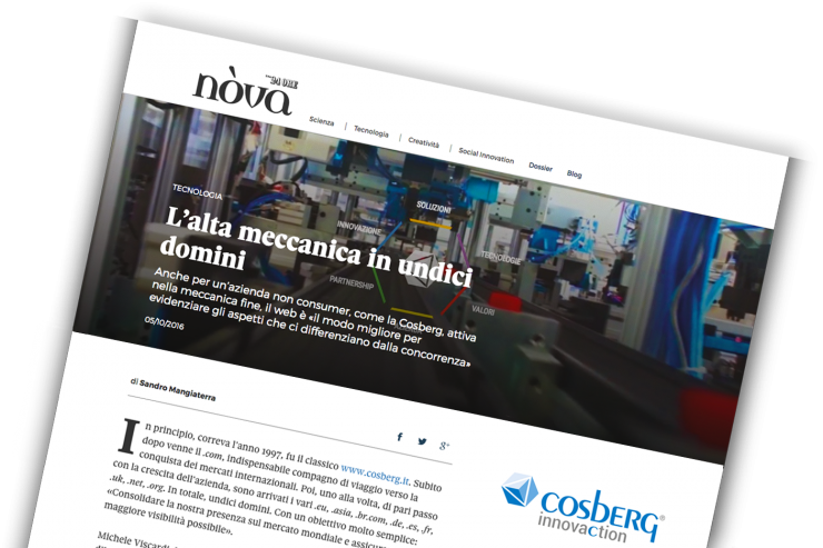 Cosberg su Nova24: L’alta meccanica in undici domini